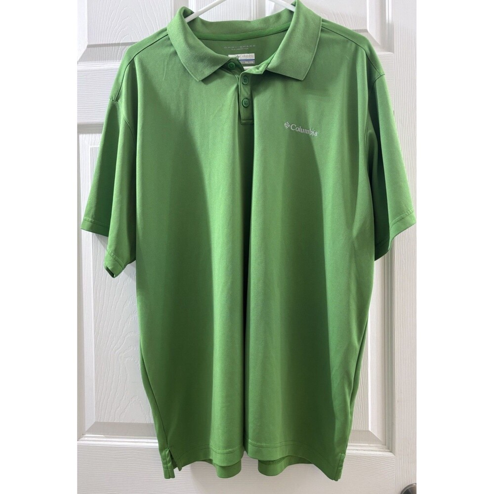 Columbia Omni Shade Polo Shirt Mens XXL Green Short Sleeve Golf Casual